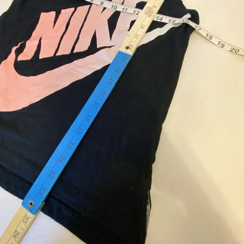 Nike Sportswear Active Shirt Women's Small Black Ringer TankTop Logo Swoosh Y2K